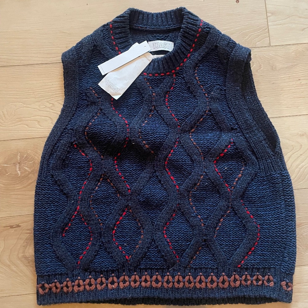 TOAST uk Embroiderd Wool Vest